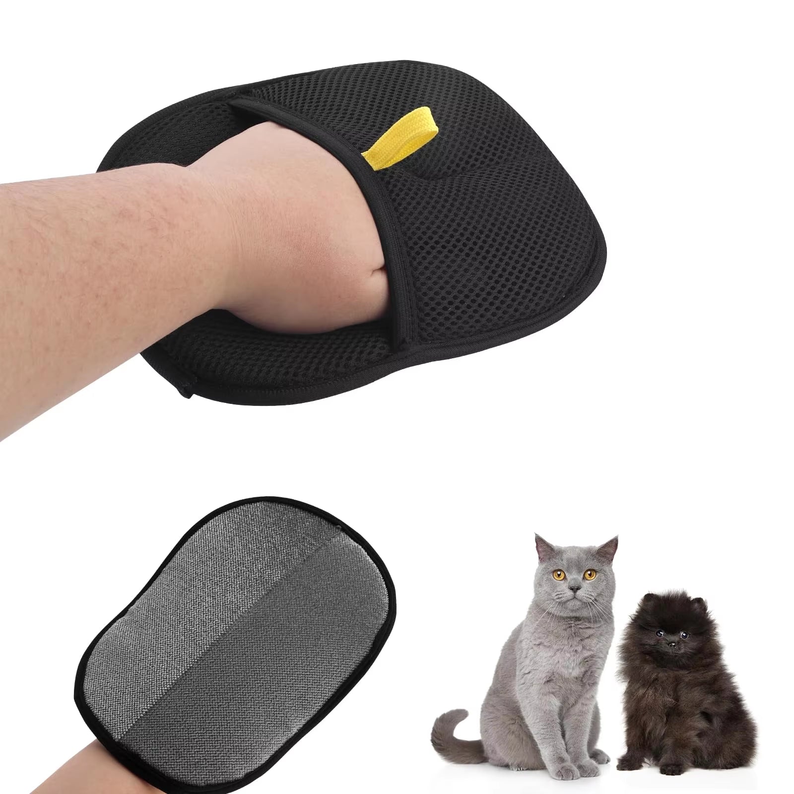 Pet Hair Removal Tool Reusable Static Removal Gloves, Double-Sided Grooming Gloves for Pets, Removes Pet Fur Hair for Carpets